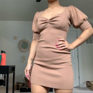 Fashion Nova Sweater Puff Sleeve Mini Dress